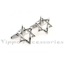 Star of David Jewish Stainless Steel Dress Shirt 1 Pair Cufflinks USA Seller