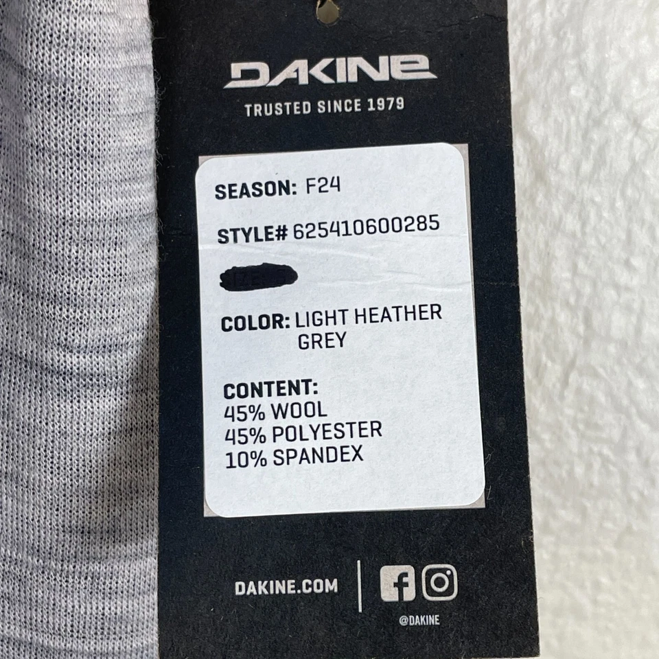 NUEVO Top Dakine Mujer Medio Gris Jaspeado Manga Larga Capa Base Mezcla Lana Foto 4 de 4