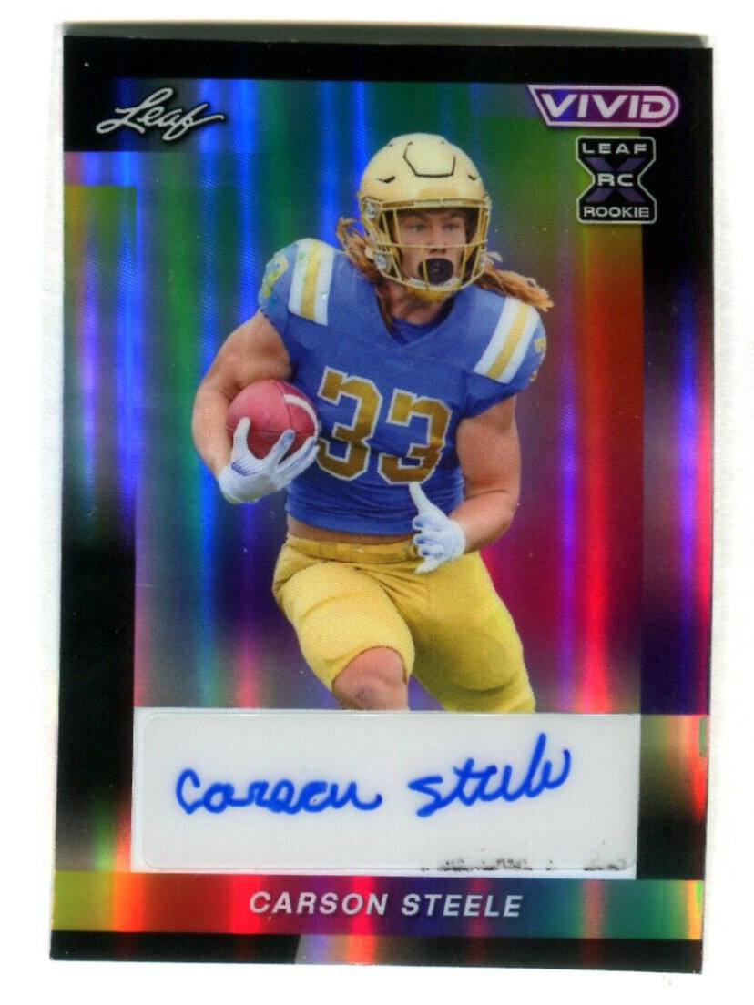 2024 Leaf Vivid Autograph Black #BA-CS2 Carson Steele 5/5 A48 425