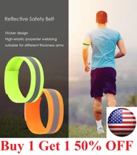 2Pcs Safety Reflective Arm Leg Band Belt Strap Sport Night Running Cycling