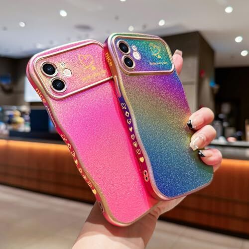 for Case for Women Girls, Cute Colorful Wave iPhone 11 Colorful Dark Purple - Picture 7 of 7