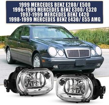 For 1996-1999 Mercedes Benz E300 E320 Fog Lights Black Clear Assembly Lamps For 1996-1999 Mercedes Benz E300 E320 Fog Lights Black Clear Assembly Lamps
