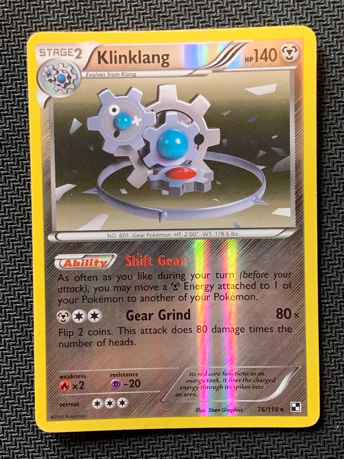 KLINKLANG 76/114 - POKEMON - BLACK & WHITE - REVERSE HOLO - NM