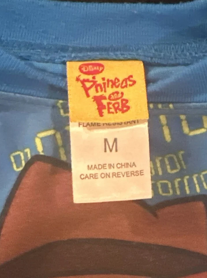 Camiseta Vintage Disney Phineas And Ferb Niños Manga Media Larga Azul Foto 3 de 4