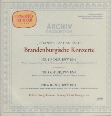 LP Bach Brandenburgische Konzerte Nr. 2 F-Dur, BWV 1047, Nr. 3 G-Dur, BWV 1048,