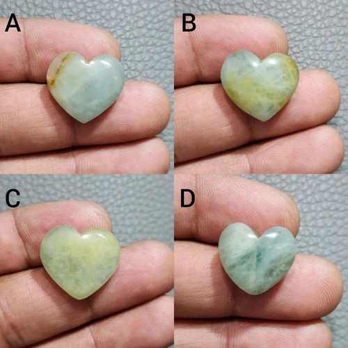 Beautiful Blue Aquamarine Heart Shape Cabochon Loose Gemstone For Jewelry Making - Picture 11 of 13