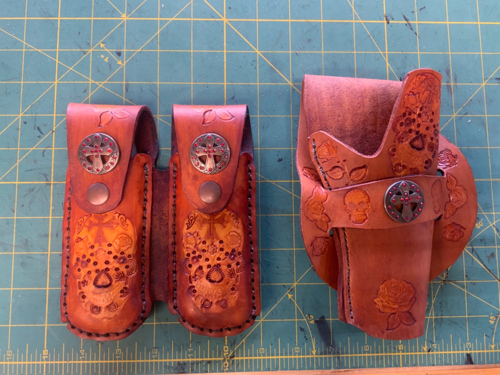 Handmade Leather 1911 Holster & Double Mag Pouch-image