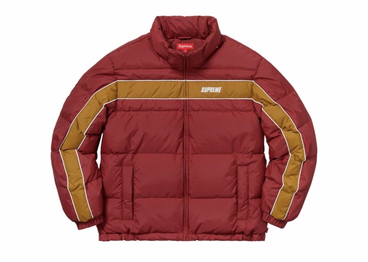 Veste Supreme Stripe Panel Down Bourgogne Taille S Neuf en plastique