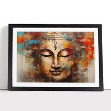 Buddha Abstract Framed Canvas Wall Art Print Poster Picture, Home Decor