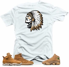 Shirt to match Jordan Golden Harvest OG Wheat Gold 6 1 13.Chief Wheat White Tee