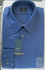 NWT Men's ARROW LS Dress Shirt Size 16-16 34/35 Solid Navy Blue Non Iron Cotton