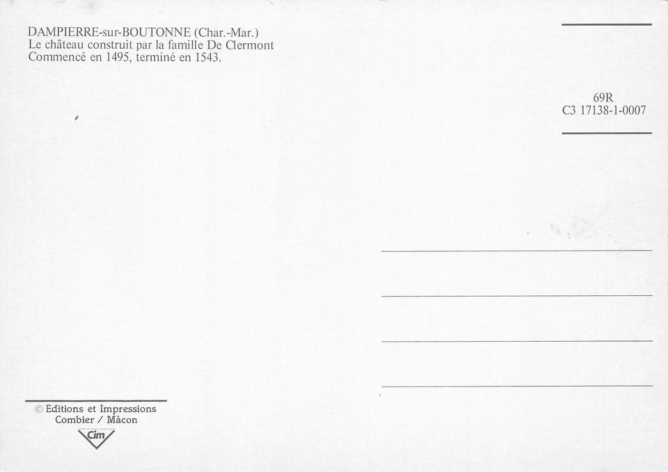 17 DAMPIERRE SUR BOUTONNE LE CHATEAU CONSTRUIT PAR LA FAMILL eBay