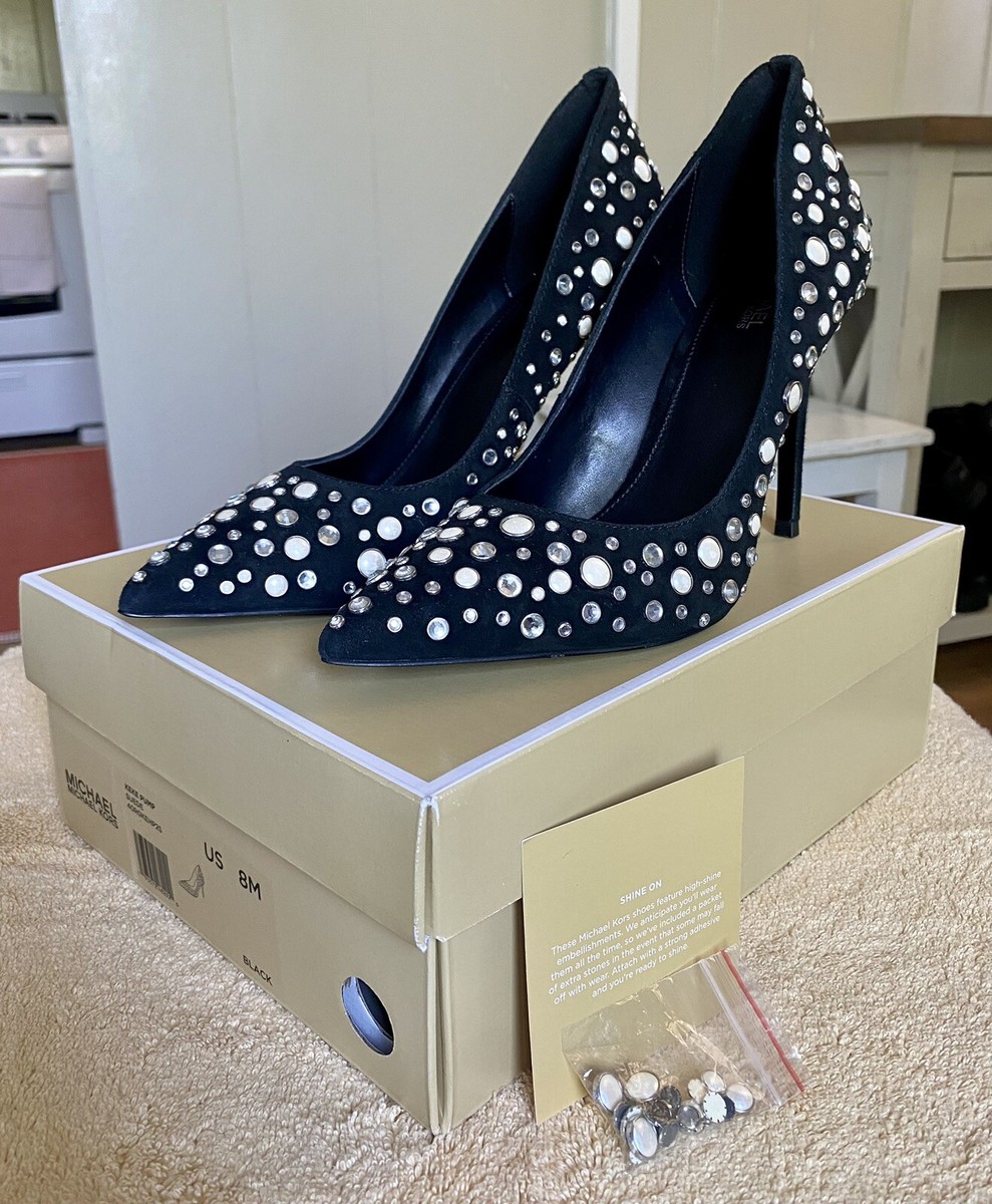 Michael Kors Keke Embellished Suede Pump