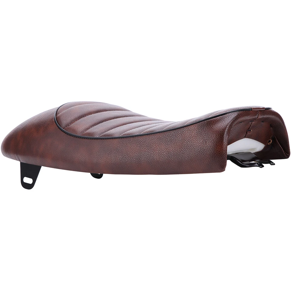 Sillín cojín café corredor asiento plano jorobado marrón apto para motocicleta Kawasaki KZ440 Foto 4 de 4