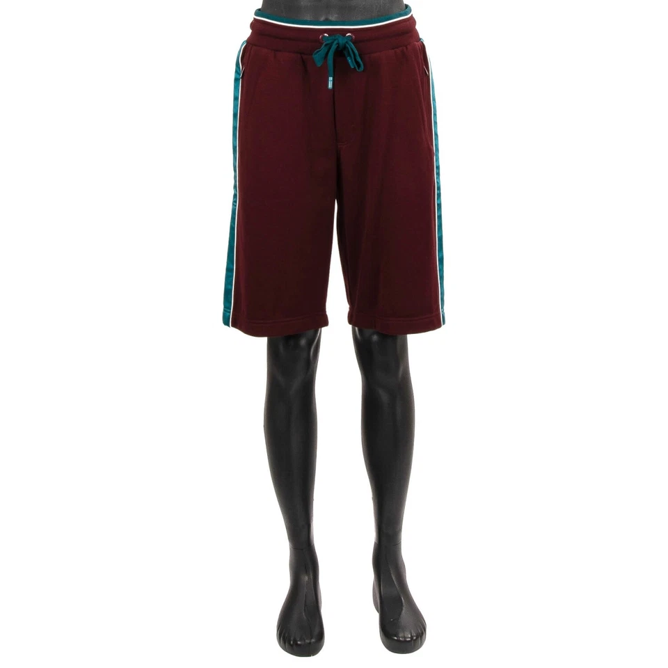 DOLCE & GABBANA Algodón Sudaderas Pantalones Cortos DG Logo Burdeos Rojo Azul 11389 Foto 4 de 4