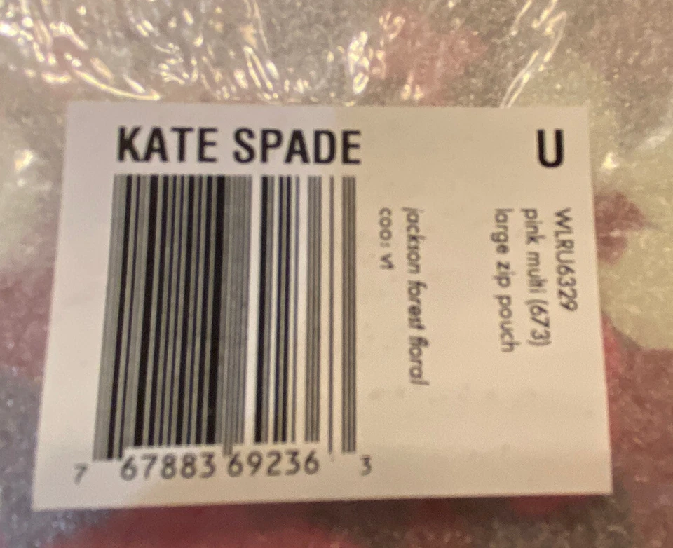 Kate Spade Large Zip Pouch Jackson Forest Floral NWT! - Image 3 of 3