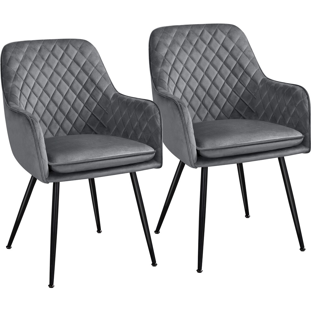 Dining Chairs 2PCS Modern Tufted Armchairs PU Leather/Velvet Accent Chairs