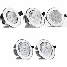 9W 15W 21W Dimmable Recessed LED Ceiling Down Light Spotlight Lamp Round Silver
