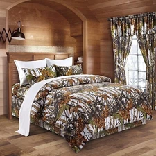 CAL KING WHITE CAMO!!! 1 PC COMFORTER MICROFIBER SNOW CAMOUFLAGE BLANKET