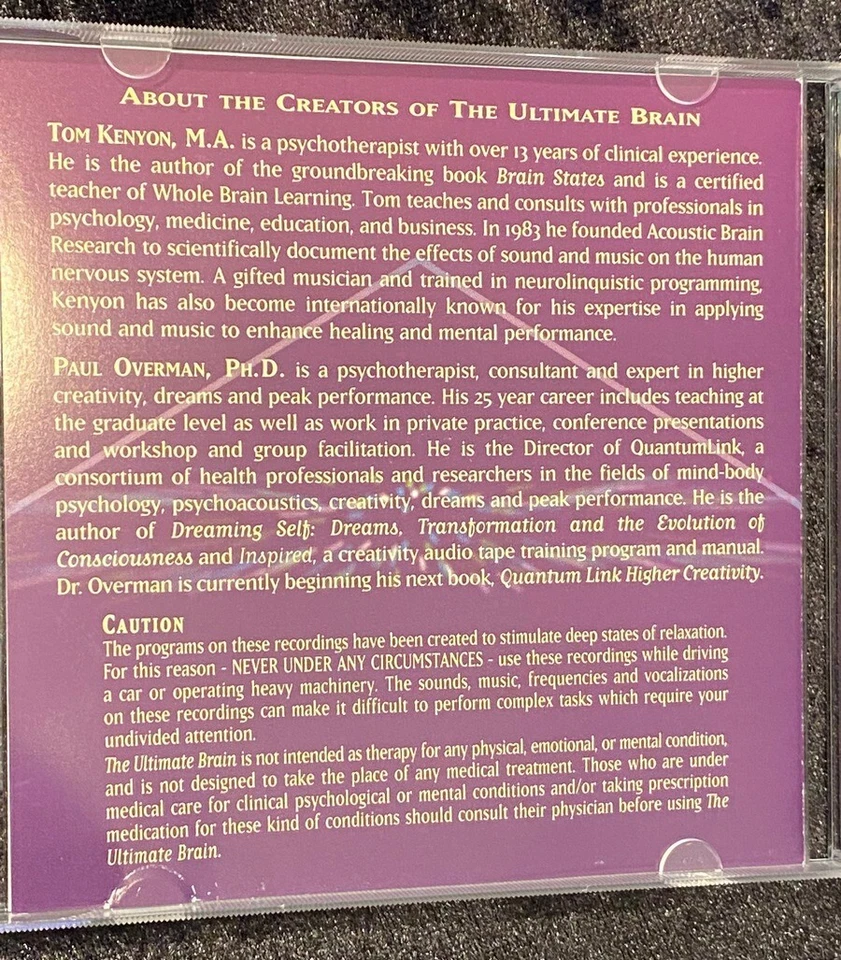 The Ultimate Brain Tom Kenyon Ultimate Performance Gehirn Heilung Balance - Bild 3 von 4