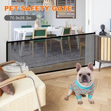 Large Pet Dog Baby Safety Gate Mesh Fence Portable Guard Indoor Home Kitchen NEW