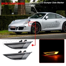 Clear LED Side Marker Lights For Porsche  911 991 Carrera 981 Cayman Boxster 718