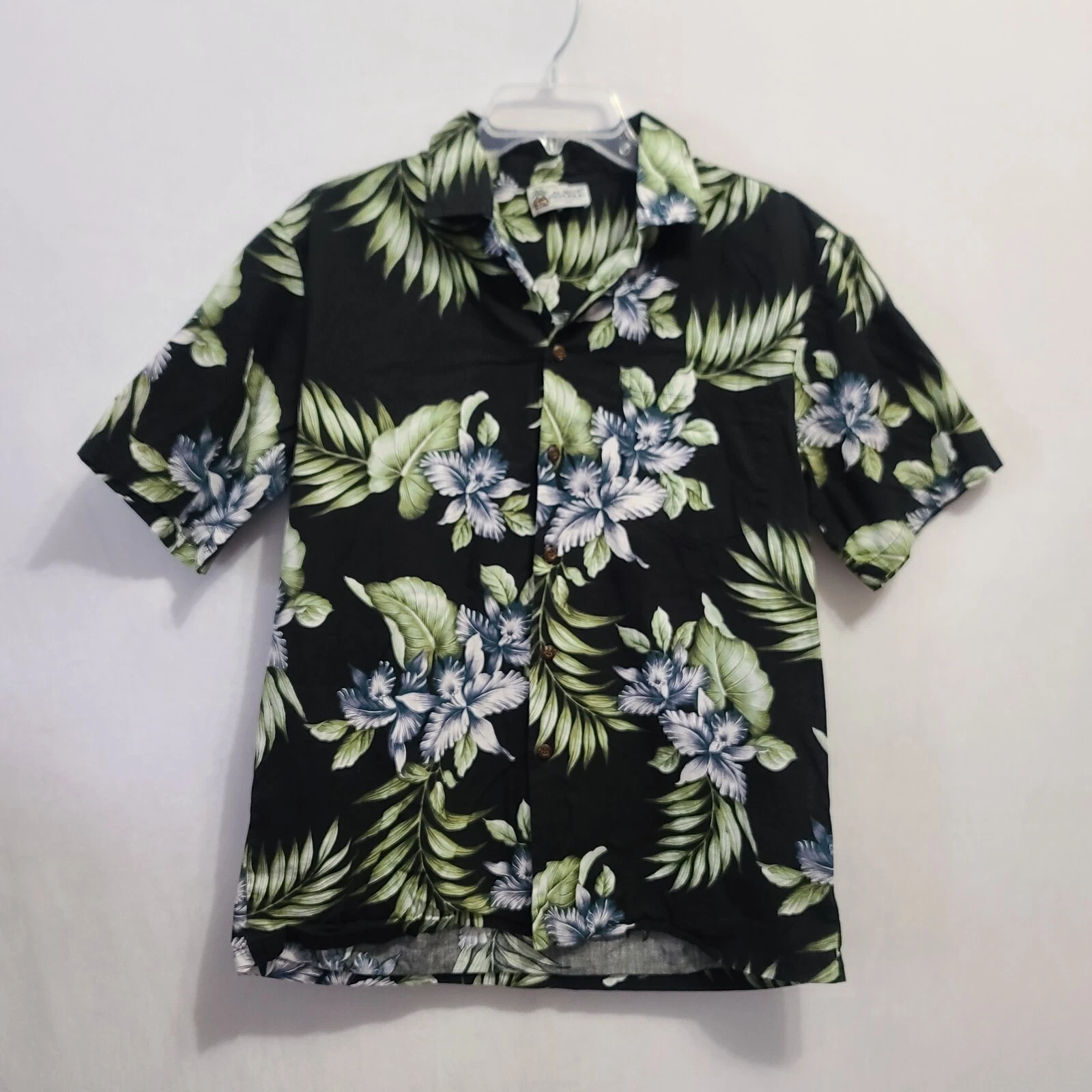 Vintage Aloha Republic Shirt Men's Size M Hawaiian Button Up Black