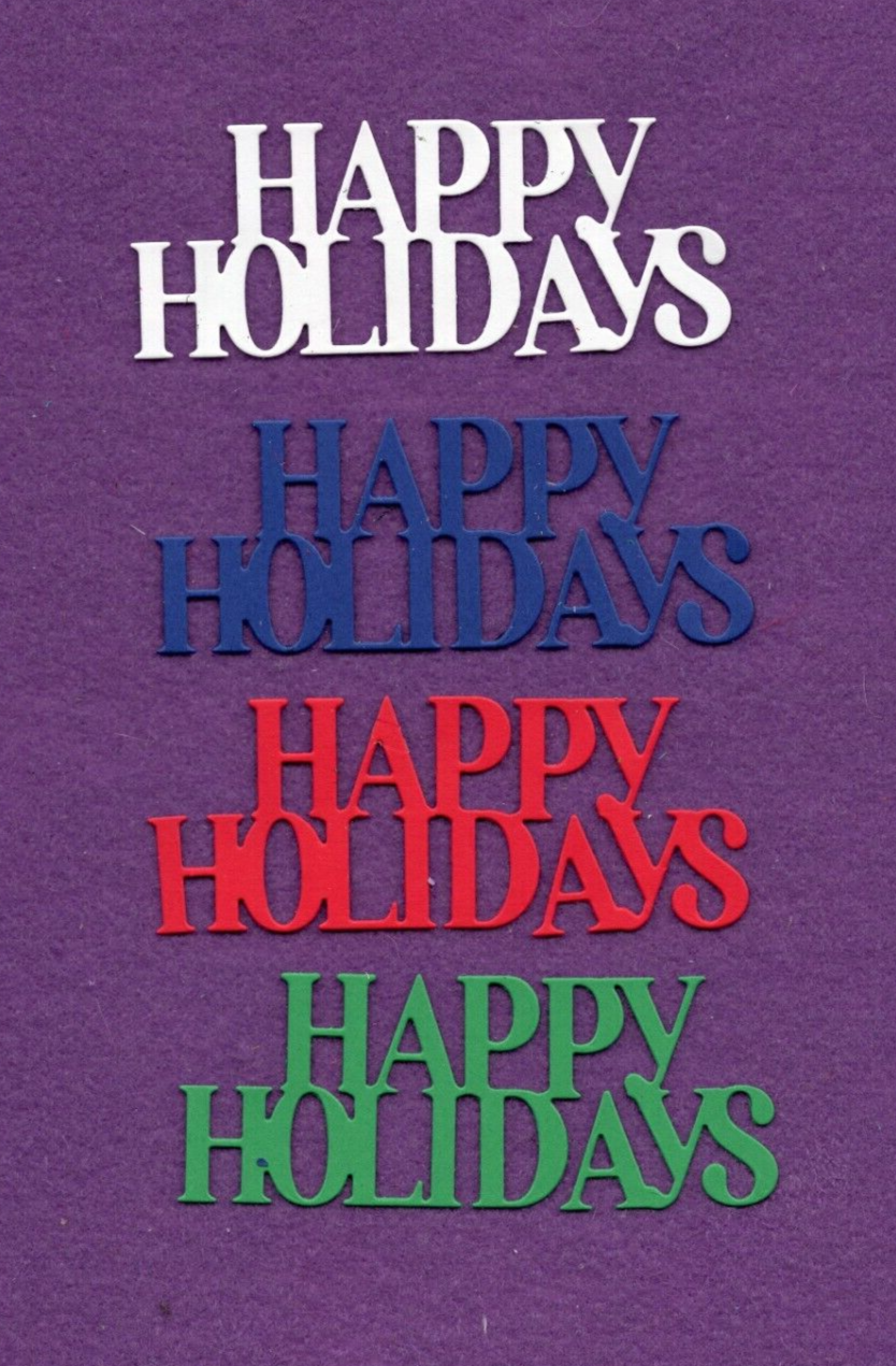 HAPPY HOLIDAYS 3 Christmas Die Cuts Scrapbook Cards EBay happy-holidays-3-christmas-die-cuts-scrapbook-cards-ebay