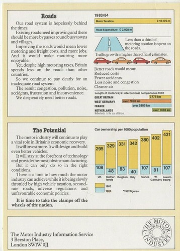 AUTO Brochure (198X) "THE WHEELS OF A NATION" UK Motor Industry - Picture 3 of 3