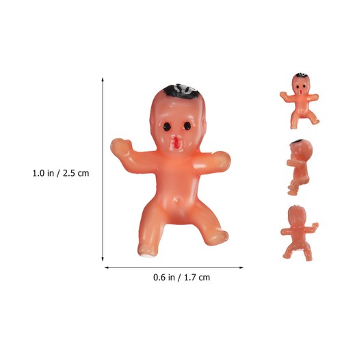 100 Pezzi Mini Bambini Plastica Neonati Cubo di Ghiaccio Neonati Bambole per Party Game - Foto 10 di 11