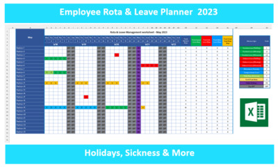 Employee/Staff  Rota & Leave Planner - Excel Spreadsheet Template