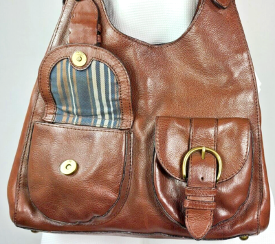 Banana Republic Shoulder Saddle Bag Purse Brown Leather Large 14