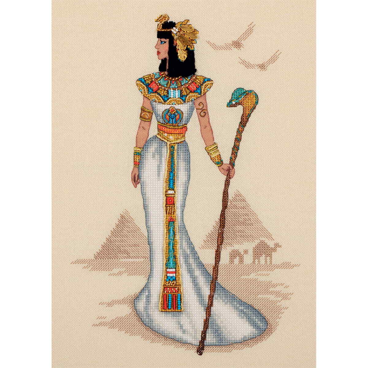 Panna counted cross stitch kit ""Golden Series. Women of the World. Egypt"", 23x32