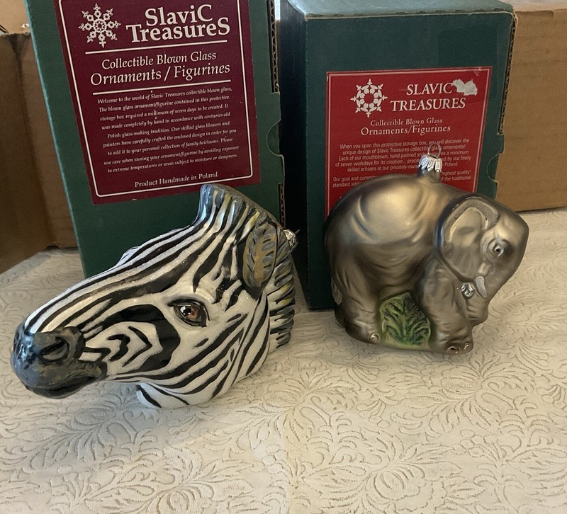Slavic Treasures Zebra Head And Elephant Figurine 