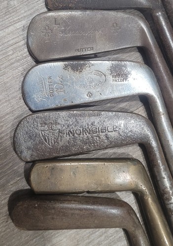 10 Antique Vintage Hickory Wood Shaft Golf Club Putters Need Work Poor Condition - Picture 10 of 10