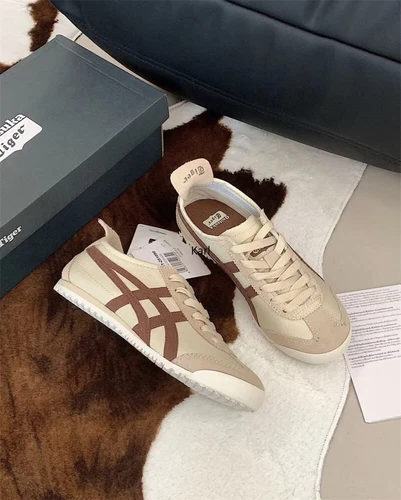ASICS NUOVO Onitsuka Tiger Mexico 66 beige scamosciato marrone nuovo con scatola