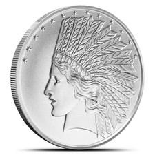 Silvertowne Indian Silver Round - 1 OZT 999 96.95 per troy oz