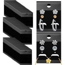 100 Pcs 2x1.6 Inch Velvet Plastic Display Cards Earring Card Holder for Studs