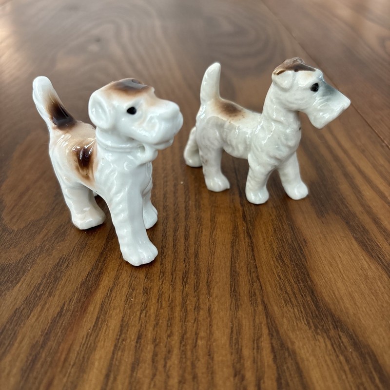 2 Wire Hair Terrier Dog Figurines