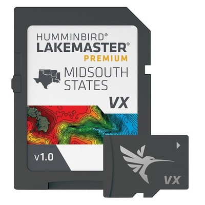 Humminbird LakeMaster VX Premium Mid-South Map Card, VX Technology & SmartStrike