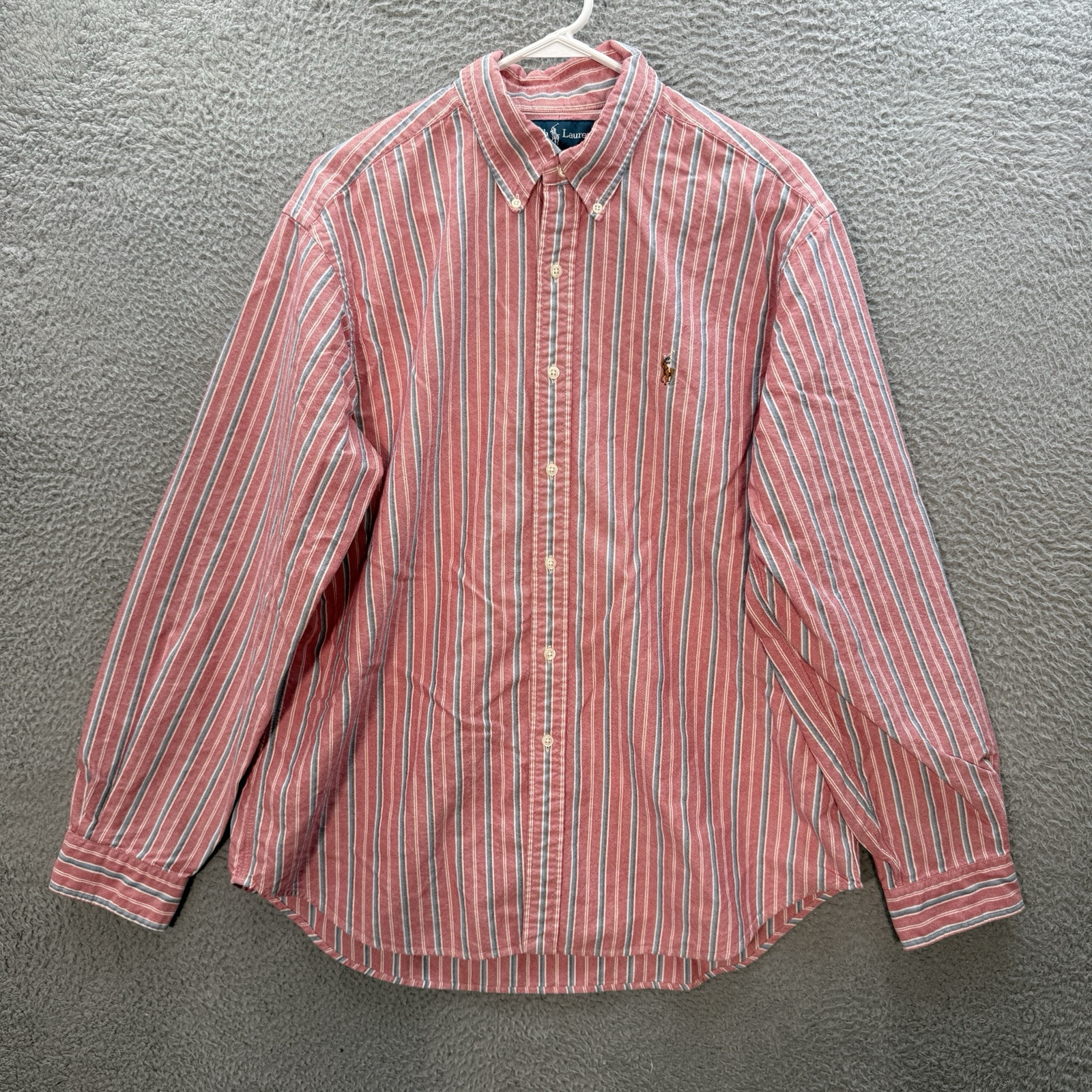 Ralph Lauren Camicia Adulto Extra Large Multicolore Righe Carne Pony Y2K Uomo XL