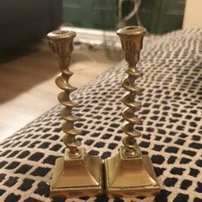 Old Vintage Brass Candle Stick Holders 5" tall