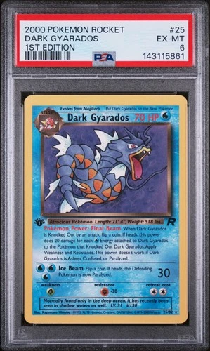 2000 Pokemon Rocket #25 Dark Gyarados 1st Edition (PSA 6)