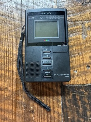 VTG SEIKO TFT Pocket Color Television w Strap LVD-302 UHF VHF Japan - Tested