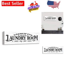 17 x 6 Inch Vintage Canvas Laundry Sign - Rustic Home Decor Perfect for Gifting