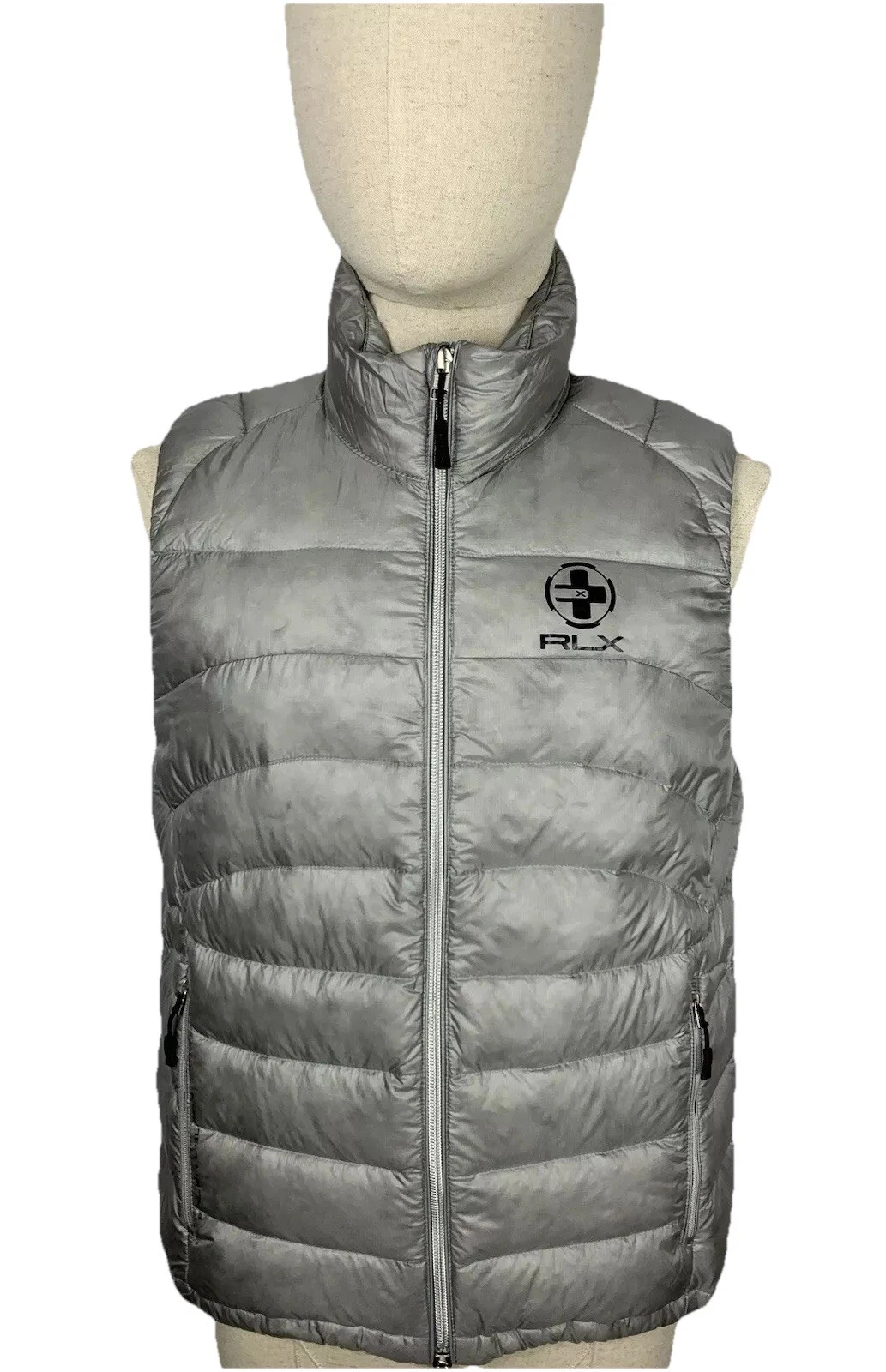 RLX Ralph Lauren men’s sleeveless micro yarn down vest waistcoat size S gray