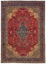 Handmade Vintage Oriental Rug 10X13 ft Floral Classic Medallion Design Carpet