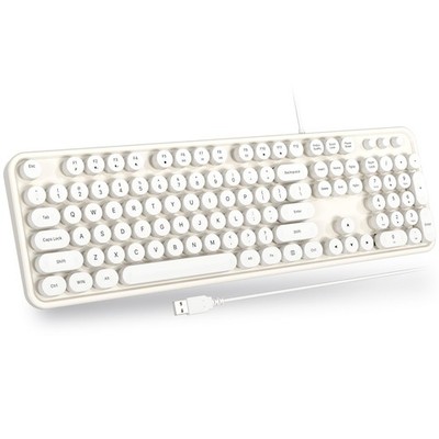 USB Wired Computer Keyboard - Retro Typewriter Keyboard - Full Size Keyboard ...