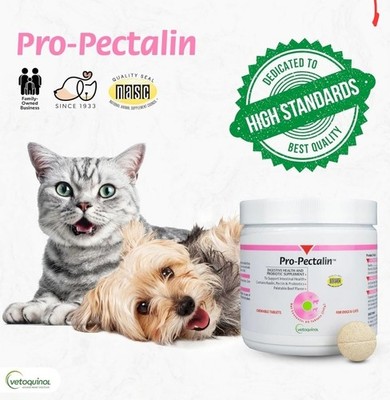 Vetoquinol Pro-Pectalin Digestive Supplement 60 Tablets Dogs Cats EXP 12/2027