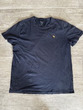 Abercrombie  Fitch Men  s 100 Cotton Tee XL Navy Blue Moose Logo Casual Basic